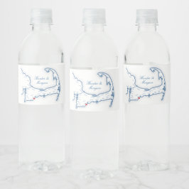 Cape Cod bestemming bruiloft Waterfles Etiket