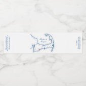 Cape Cod bestemming bruiloft Waterfles Etiket (Enkel label)