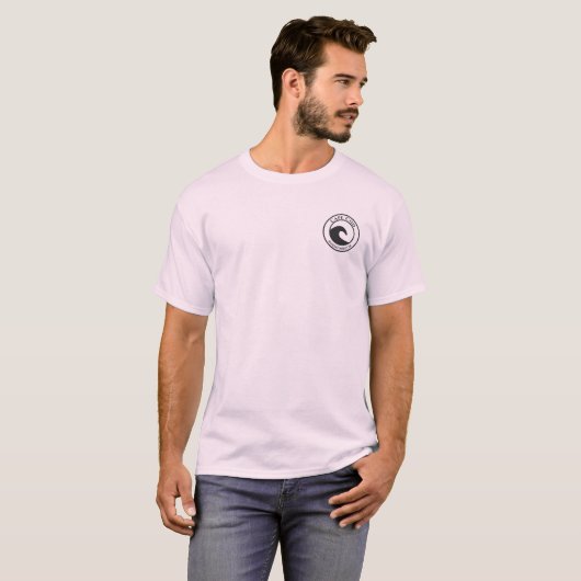 Cape Cod Black Ocean Wave Circle Design T-shirt (Voorkant volledig)