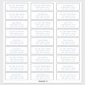 CAPE COD Bleu côtier Étiquettes de adresse invités (Feuille)