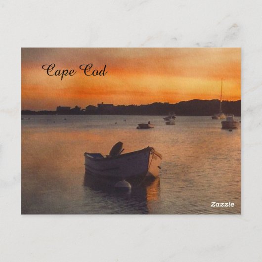 Cape Cod Boats op Sunset Post Card Briefkaart (Achterkant)