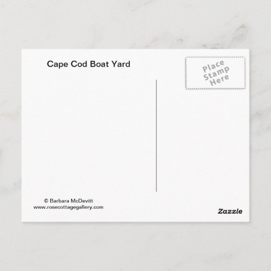 Cape Cod Boatyard Briefkaart (Achterkant)