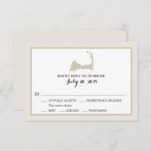 Cape Cod | Bruiloft RSVP met menu (Voorkant / Achterkant)