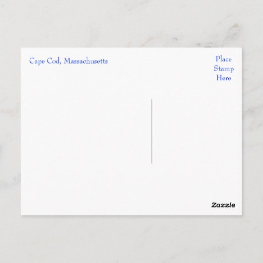 Cape Cod, carte postale du Massachusetts (Dos)