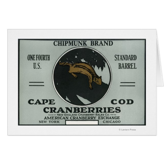Cape Cod Chipmunk Brand Cranberry Label (Voorkant Horizontaal)