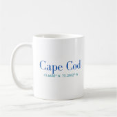 Cape Cod Classic Mug avec coordonnées GPS (Gauche)