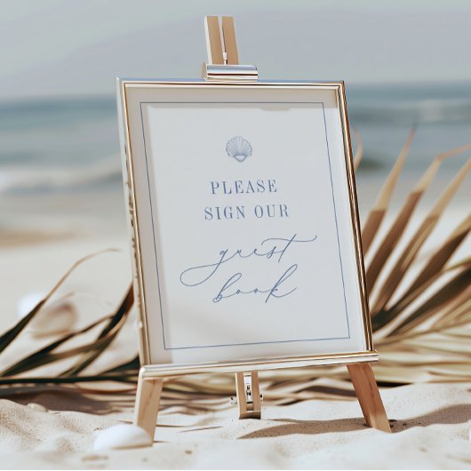 CAPE COD Coastal Blue Guest Book Sign Poster