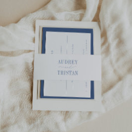 CAPE COD Coastal Blue Minimalist Uitnodigingen Wikkel