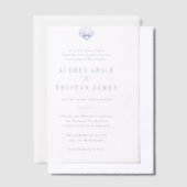 CAPE COD Coastal Blue Wedding Vellum Uitnodigingen (Offset)