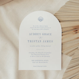 CAPE COD Coastal Seashell Wedding Kaart