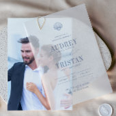 CAPE COD COASTAL Wedding Vellum Uitnodigingen