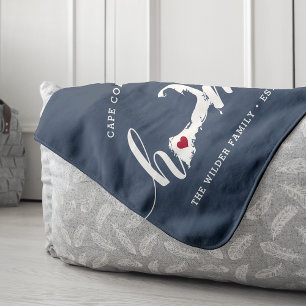 Cape Cod Home Town Personalized Sherpa Blanket Deken
