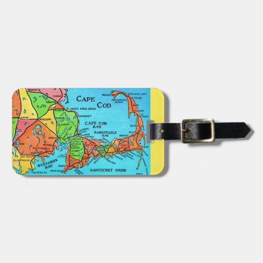 Cape Cod Kaart Bagagelabel (Voorkant horizontaal)