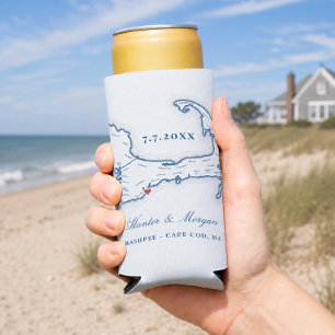 Cape Cod kaart trouwgunst drankhouder