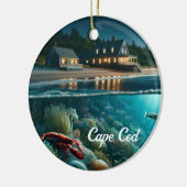 Cape Cod kerstversiering Keramisch Ornament (Links)