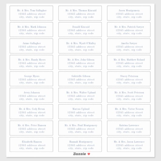 CAPE COD Kust Blauwe Gastadreslabels Sticker (Vel)