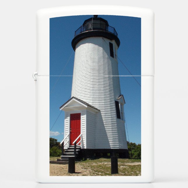 Cape Cod Light House Witte Zippo aansteker (Voorkant)