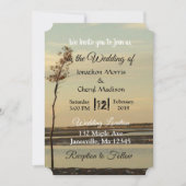 Cape Cod Lone Tree on Beach Mariage Invitations (Devant)