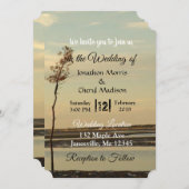 Cape Cod Lone Tree on Beach Mariage Invitations (Devant / Derrière)