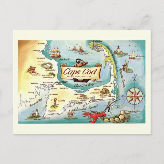 Cape Cod MA Kaart  (Voorkant)