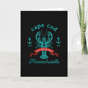 Cape Cod Ma Kreeften Vissen Vintage Machusetts Sou Kaart