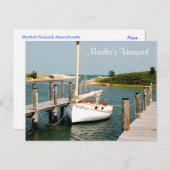 Cape Cod MA Martha's Vineyard Harbor Post Card Briefkaart (Voorkant / Achterkant)