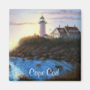 Cape Cod MA Nobska Lighthouse Painting Magnet Magneet