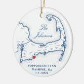 Cape Cod MA trouwfoto eerste kerst Keramisch Ornament (Links)