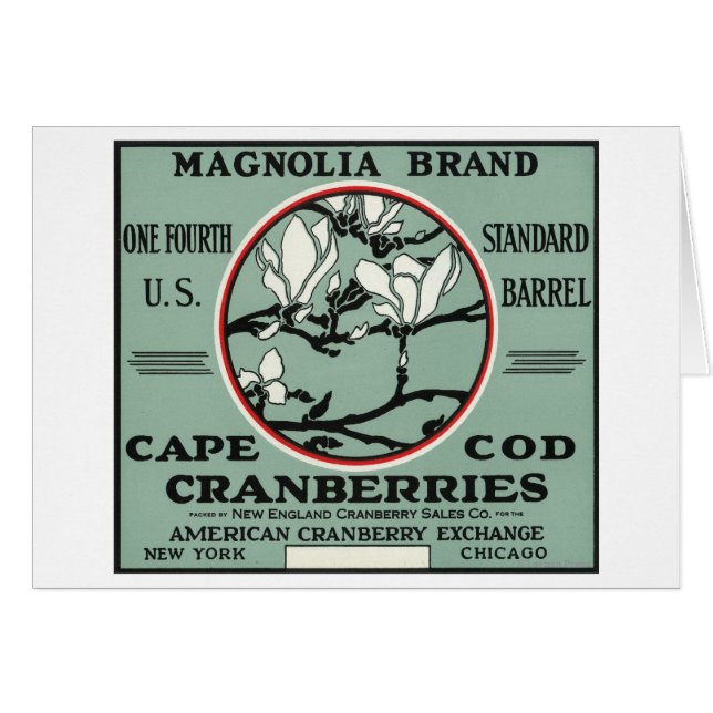 Cape Cod Magnolia Brand Cranberry Étiquette (Devant horizontal)