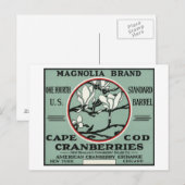 Cape Cod Magnolia Brand Cranberry Label Briefkaart (Voorkant / Achterkant)