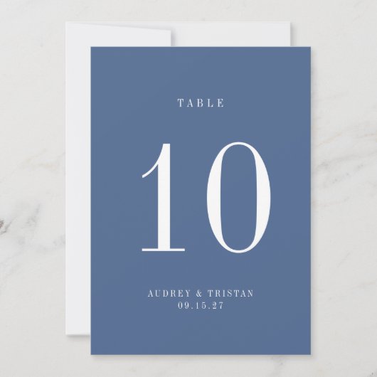 CAPE COD Mariage bleu côtier Carte Numéro de table (Devant)
