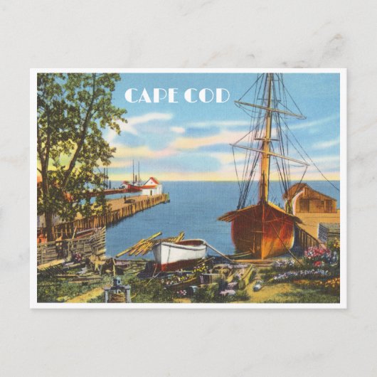Cape Cod Massachusetts  boten en dokken Briefkaart (Voorkant)