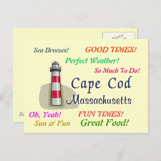Cape Cod Massachusetts Briefkaart (Voorkant / Achterkant)