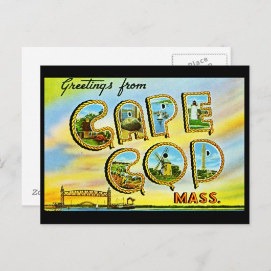 Cape Cod Massachusetts  Briefkaart (Voorkant / Achterkant)