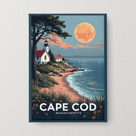 Cape Cod Massachusetts Button (Voorkant)
