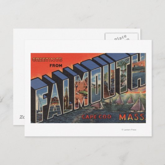Cape Cod, Massachusetts (Falmouth) Briefkaart (Voorkant / Achterkant)