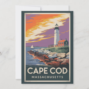 Cape Cod Massachusetts Illustratie Reiskunst Kaart