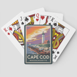 Cape Cod Massachusetts Illustratie Reiskunst Pokerkaarten