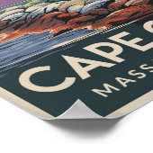 Cape Cod Massachusetts Illustratie Reiskunst Poster (Hoek)