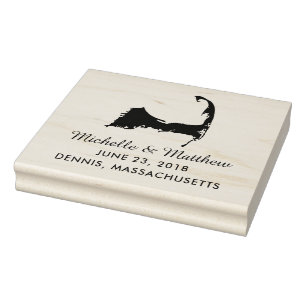 Cape Cod Massachusetts Kaart Bruiloft Save the Dat Rubberstempel