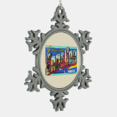 Cape Cod Massachusetts MA Large Letter Postcard Tin Sneeuwvlok Ornament (Links)