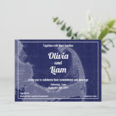 Cape Cod Massachusetts  Map Wedding Invitat Kaart (Staand voorkant)