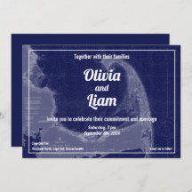 Cape Cod Massachusetts Map Wedding Invitat