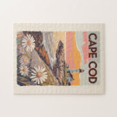 Cape Cod Massachusetts Painterly Travel Art Retro Legpuzzel (Horizontaal)