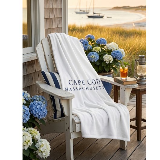 Cape Cod Massachusetts Preppy Kusthuisstijl  Fleece Deken