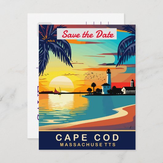 Cape Cod, Massachusetts, Save The Date (Voorkant / Achterkant)
