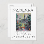 CAPE COD MASSACHUSETTS SCHILDERACHTIG REISPOSTER BRIEFKAART (Voorkant / Achterkant)