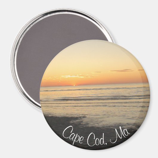 Cape Cod, Massachusetts Sunset souvenir Magnet (Recto/Verso)