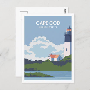 Cape Cod Massachusetts Travel Place Illustratie Briefkaart