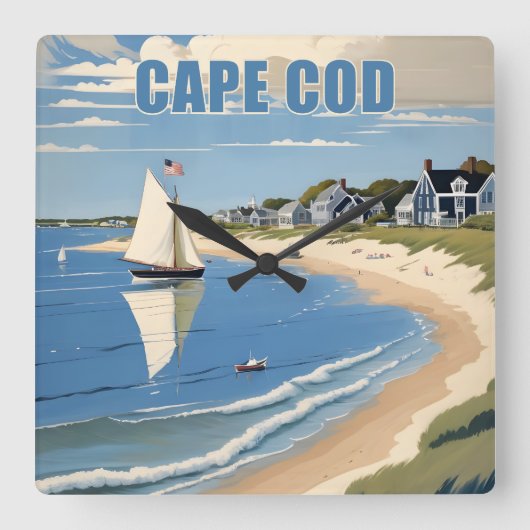 Cape Cod Massachusetts Vierkante Klok (Voorkant)
